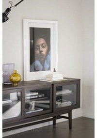 Кафява витрина от декор от дъб с плъзгащи се врати 170x75 cm Hazelton – Rowico