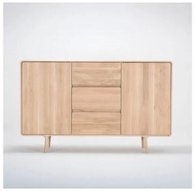 Масивен дъбов скрин с 3 чекмеджета , ширина 180 см Fawn - Gazzda