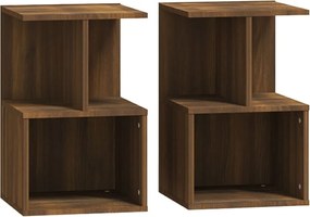 815188 vidaXL Нощно шкафче, 2 бр, кафяв дъб, 35x35x55 см, инженерно дърво