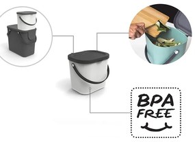 Тъмносив контейнер за компостируеми отпадъци 6 l Albula – Rotho