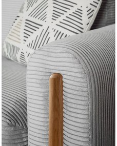 Светлосив сгъваем/с място за съхранение диван от рипсено кадифе 244 cm Arcadova – ELTAP