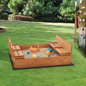 Sandpit Campillos with seating option 23.5 x 118 x 114 cm fir wood