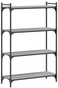 837675 vidaXL Библиотека 4 рафта сив сонома 80x30x120 см инженерно дърво