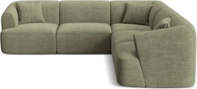 Зелен ъглов диван от рипсено кадифе Campi – Cosmopolitan Design