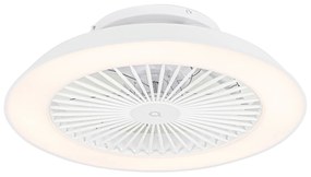 Смарт вентилатор за таван бял 59,5 см вкл. LED димируем с дистанционно управление - Deniz