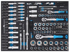 Работническа количка за инструменти 309 бр. - 7 чекмеджета + шкаф KD1069