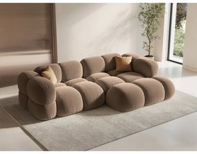 Кафяв кадифен ъглов диван (десен ъгъл) Loretto – Cosmopolitan Design