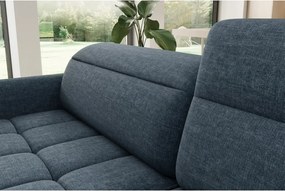 Син кадифен разтегателен ъглов диван с място за съхранение (десен ъгъл L форма) Barea – ELTAP