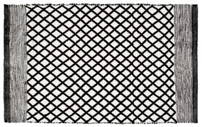 Черно-бял килим за баня от рециклирана пластмаса 50x80 cm Tara – Wenko