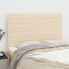 3116475 vidaXL Табла за легло, кремава, 144x5x118/128 см, плат