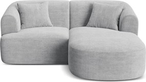 Светлосив ъглов диван от рипсено кадифе (десен ъгъл) Campi – Cosmopolitan Design