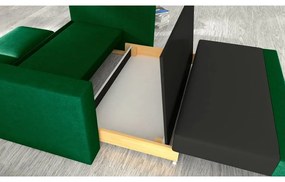 Зелен кадифен сгъваем/с място за съхранение диван 151 cm Wave – ELTAP