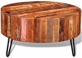 241626 vidaXL Маса за кафе, кръгла, масивно регенерирано дърво