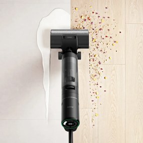 Вертикална прахосмукачка DREAME H12 Pro HHR25A, 300W, 0.7/0.9 л, 3 режима, 35 мин, Мокро/сухо, Гласови известия, LED, Автоматично сушене на мопа, Черен/сив