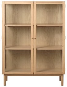 Витрина от дъбова дървесина в естествен цвят 140x100 cm Elba - Unique Furniture