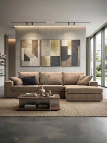 Ъгъл диван Mission-Customizable-230φ 145β cm.-Sand