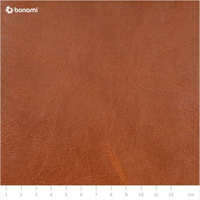 Ъглов диван от червено-кафява кожа , ляв ъгъл Puzo - MESONICA