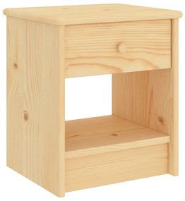 322221 vidaXL Нощно шкафче, естествен, 35x30x40 см, бор масив
