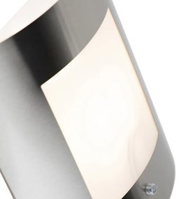 Външна стенна лампа стомана IP44 сензор за здрач - Emmerald