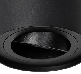 Модерен таванен прожектор черен въртящ се и наклоняващ се - Rondoo up