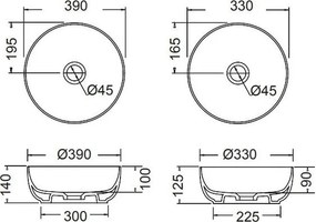 Мраморен умивалник Thalo Fossil I-Тъмно сиво