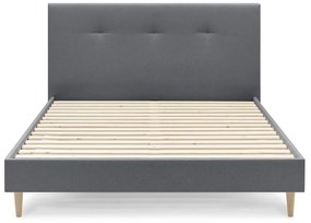Сиво тапицирано двойно легло с решетка 180x200 cm Tory - Bobochic Paris