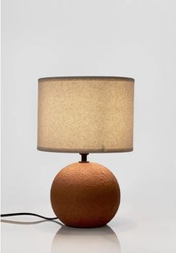 Теракотена керамична настолна лампа с текстилен абажур (височина 32 cm) Irvin – Yes Everyday