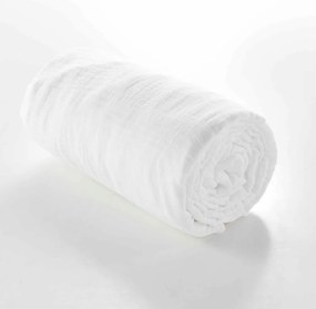 Бял еластичен муселинов чаршаф 160x200 cm Angelia – douceur d'intérieur