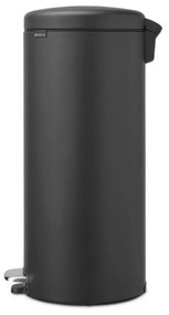 Кош за боклук с педал Brabantia NewIcon 649753, 30 л, Плавно затваряне, Противоплъзгаща основа, Сатенено покритие, Тъмносив