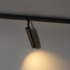 Модерен прожектор тъмно бронзов за 1-фазова релсова система - Slimline Uzzy