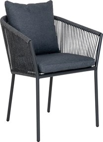 Тъмносив градински стол метален/подплатен Salerno – House Nordic