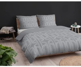 Фланелени чаршафи - сиви с геометричен мотив 2 части: 1 бр. 140x200 + 1 бр. 70x80