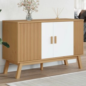 Sonata H Сайдборд OLDEN, бяло и кафяво, 114x43x73,5 см, бор масив