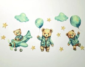 Вълшебни светещи стикери за деца - сини мечета Šírka: 60 cm | Dĺžka: 120 cm