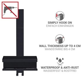 Черен висящ рафт за баня от неръждаема стомана Bribano – Wenko