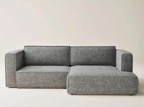 Сив шенилов сгъваем/с място за съхранение ъглов диван (десен ъгъл) Velto – Maison de Rêve