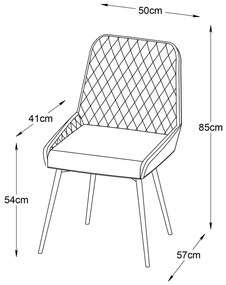 Син кадифен стол за хранене Milton - Unique Furniture