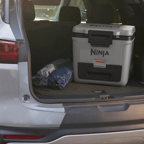 Хладилна кутия Ninja FrostVault FB230EUGY, 28 л, Пасивна, 48 кена, Поддържа лед до 5 дни, Сухо отделение, Колела, Сив