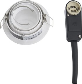 Комплект от 6 модерни вградени спота бели, въртящи се и накланящи се IP44 - Chuck