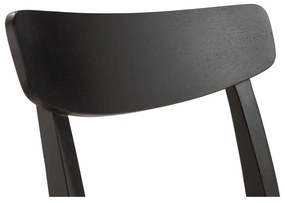 Черни трапезни столове в комплект 2 бр. от масивно каучуково дърво Biel – MOME