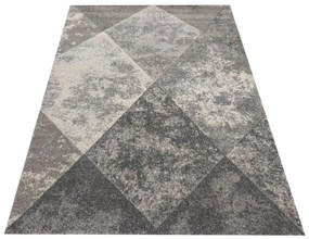 Модерен сив килим с ромбовиден мотив за хола Ширина: 120 см | Дължина: 170 см