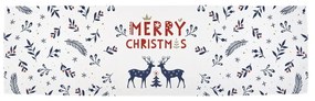 Коледна памучна покривка за маса 140x40 cm Merry Blue Christmas - Butter Kings