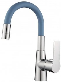 Стоящ смесител за умивалник ICF 124211 7113BL, месинг + цинк, хром + син, 29x18х4см