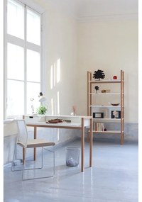 Бяла етажерка за книги в дъб 90x185 cm Farringdon - Woodman