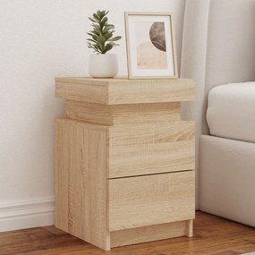 Sonata H Нощни шкафчета с LED осветление, 2 бр, сонома дъб, 35x39x55 см
