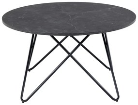 Черна кръгла масичка за кафе с плот от имитация на мрамор ø 80 cm Wyre – Actona