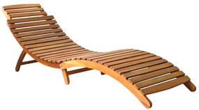 46650 vidaXL Шезлонг, акациево дърво масив, кафяв