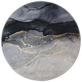 Черно-бял миещ се кръгъл килим ø 80 cm - Vitaus