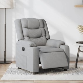 3206567 vidaXL Електрически наклоняем стол, светлосив, текстил