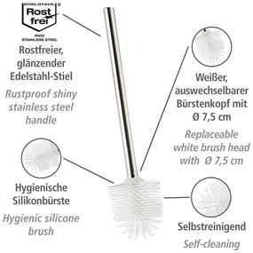 Сменяема четка за тоалетна с дръжка от неръждаема стомана - Wenko
